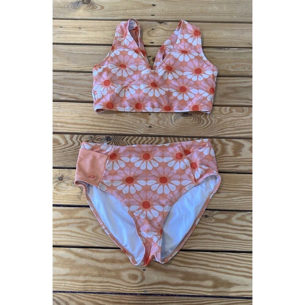 Nani Swimwear Daisy Two Piece Swimsuit Size Small Women’s Orange